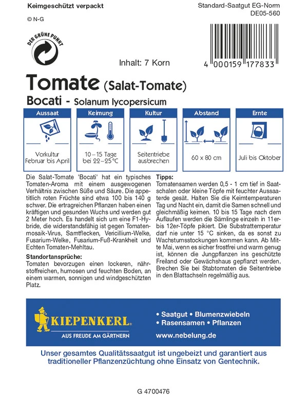 Salattomate Bocati F1 | Snacktomatensamen Von Kiepenkerl 3 Salattomate Bocati F1 | Snacktomatensamen Von Kiepenkerl