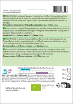 Aubergine Rosso Di Napoli | BIO Auberginensamen Von Sativa Rheinau 5 Aubergine Rosso Di Napoli | BIO Auberginensamen Von Sativa Rheinau -Geschäft Für Pflanzensamenbedarf 534282 BIO Aubergine Rosso Di Napoli au13 sr 1