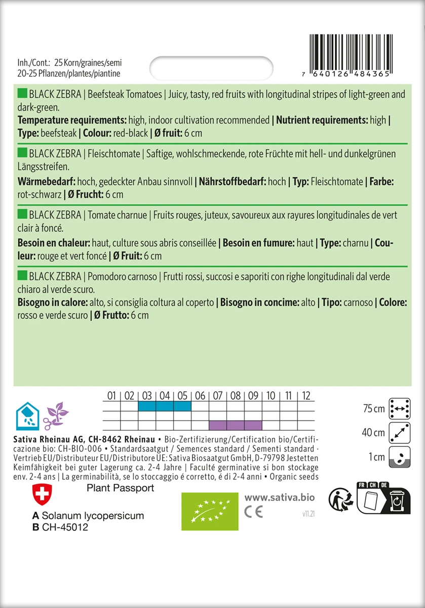 Fleischtomate Black Zebra | BIO Fleischtomatensamen Von Sativa Rheinau 4 Fleischtomate Black Zebra | BIO Fleischtomatensamen Von Sativa Rheinau – Bild 2