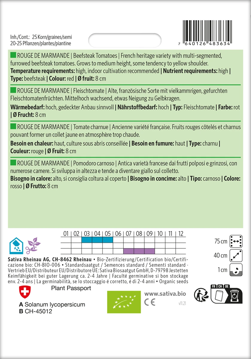 Fleischtomate Rouge De Marmande | BIO Fleischtomatensamen Von Sativa Rheinau 4 Fleischtomate Rouge De Marmande | BIO Fleischtomatensamen Von Sativa Rheinau – Bild 2