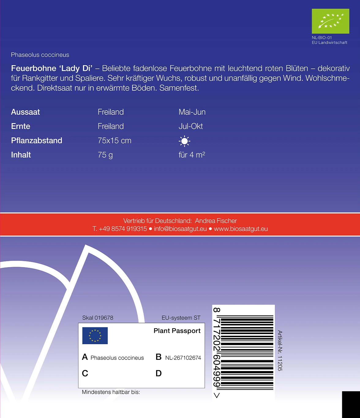 Feuerbohne Lady Di | BIO Bohnensamen Von De Bolster 3 Feuerbohne Lady Di | BIO Bohnensamen Von De Bolster