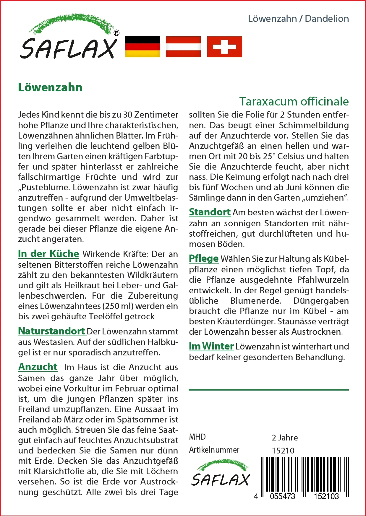 Löwenzahn | Löwenzahnsamen Von Saflax 4 Löwenzahn | Löwenzahnsamen Von Saflax – Bild 2