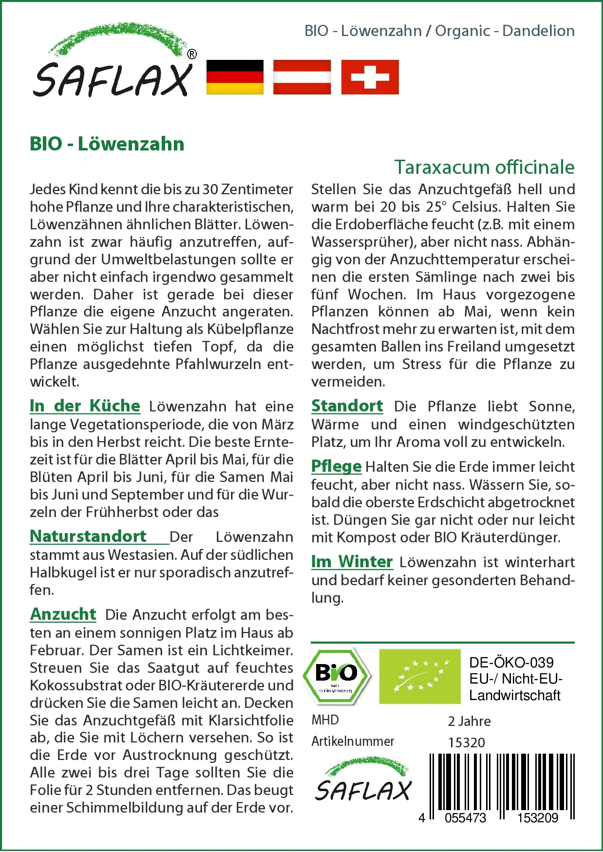 Löwenzahn | BIO Löwenzahnsamen Von Saflax 3 Löwenzahn | BIO Löwenzahnsamen Von Saflax