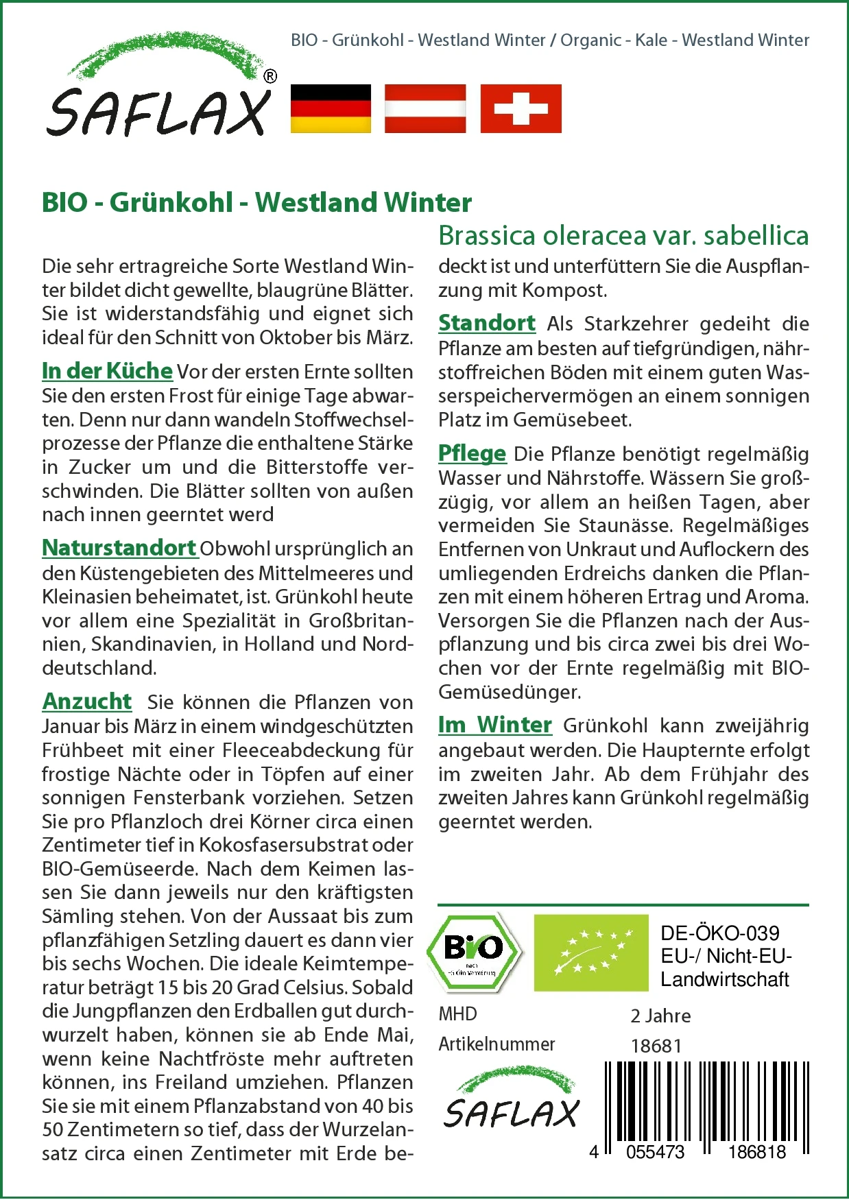 Grünkohl Westland Winter | BIO Grünkohlsamen Von Saflax 3 Grünkohl Westland Winter | BIO Grünkohlsamen Von Saflax