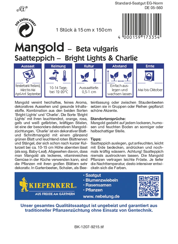 Mangold Bright Lights Und Charlie F1 (Saatteppich) | Mangoldsamen Von Kiepenkerl 4 Mangold Bright Lights Und Charlie F1 (Saatteppich) | Mangoldsamen Von Kiepenkerl – Bild 2
