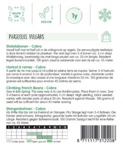 Geschäft Für Pflanzensamenbedarf -Geschäft Für Pflanzensamenbedarf 546004 Stangenbohnen Cobra 100 g 13122 ht 1