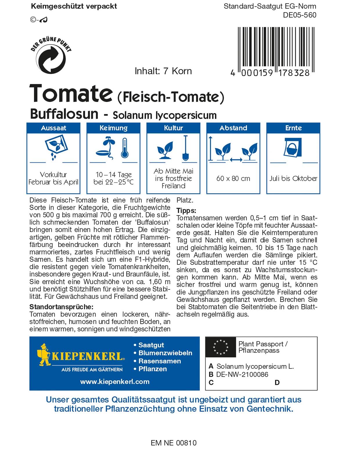 Fleisch - Tomate Buffalosun F1 | Fleischtomatensamen Von Kiepenkerl 3 Fleisch - Tomate Buffalosun F1 | Fleischtomatensamen Von Kiepenkerl