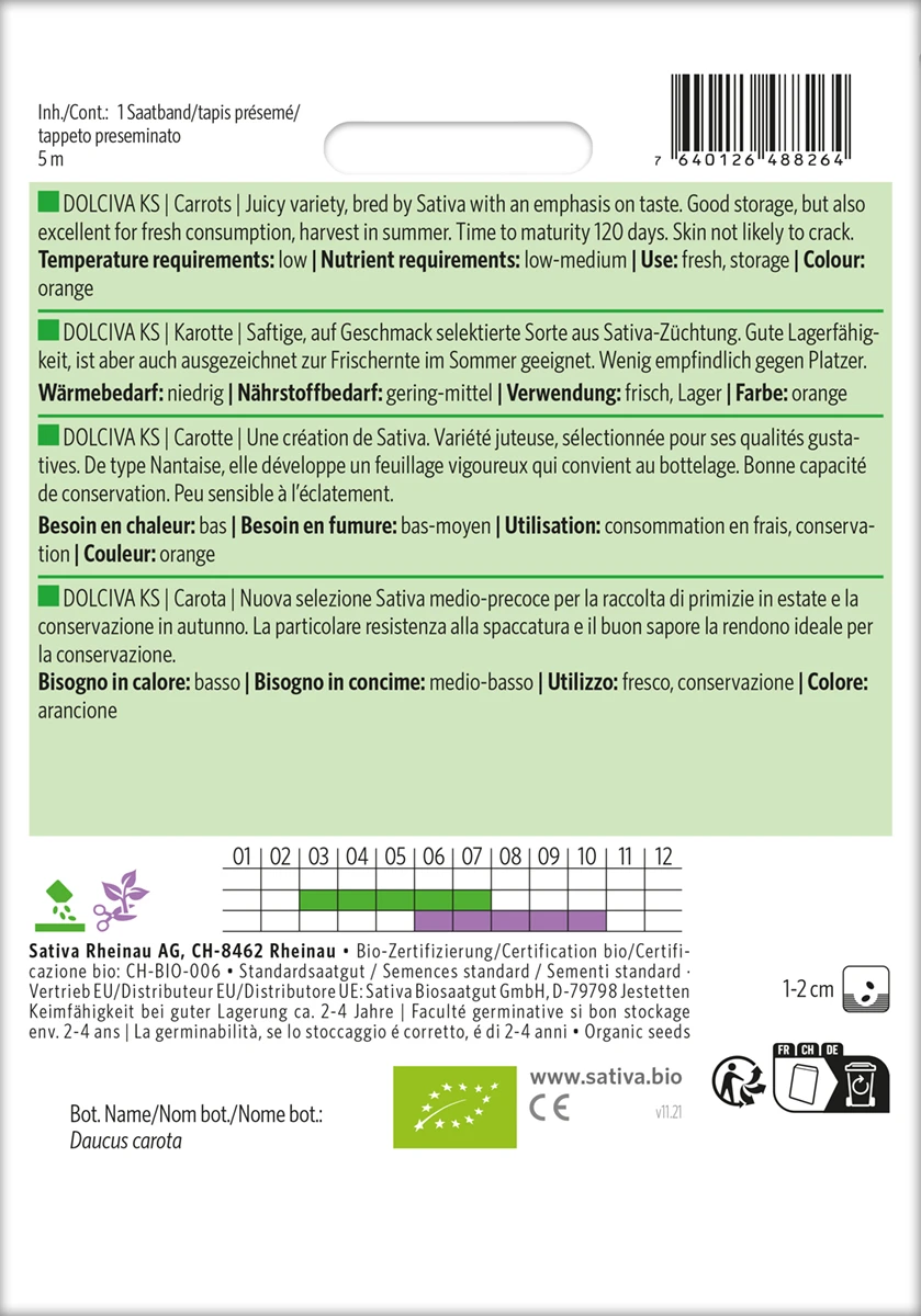 Karotte Dolciva (Saatband) | BIO Möhrensamen Von Sativa Rheinau 4 Karotte Dolciva (Saatband) | BIO Möhrensamen Von Sativa Rheinau – Bild 2