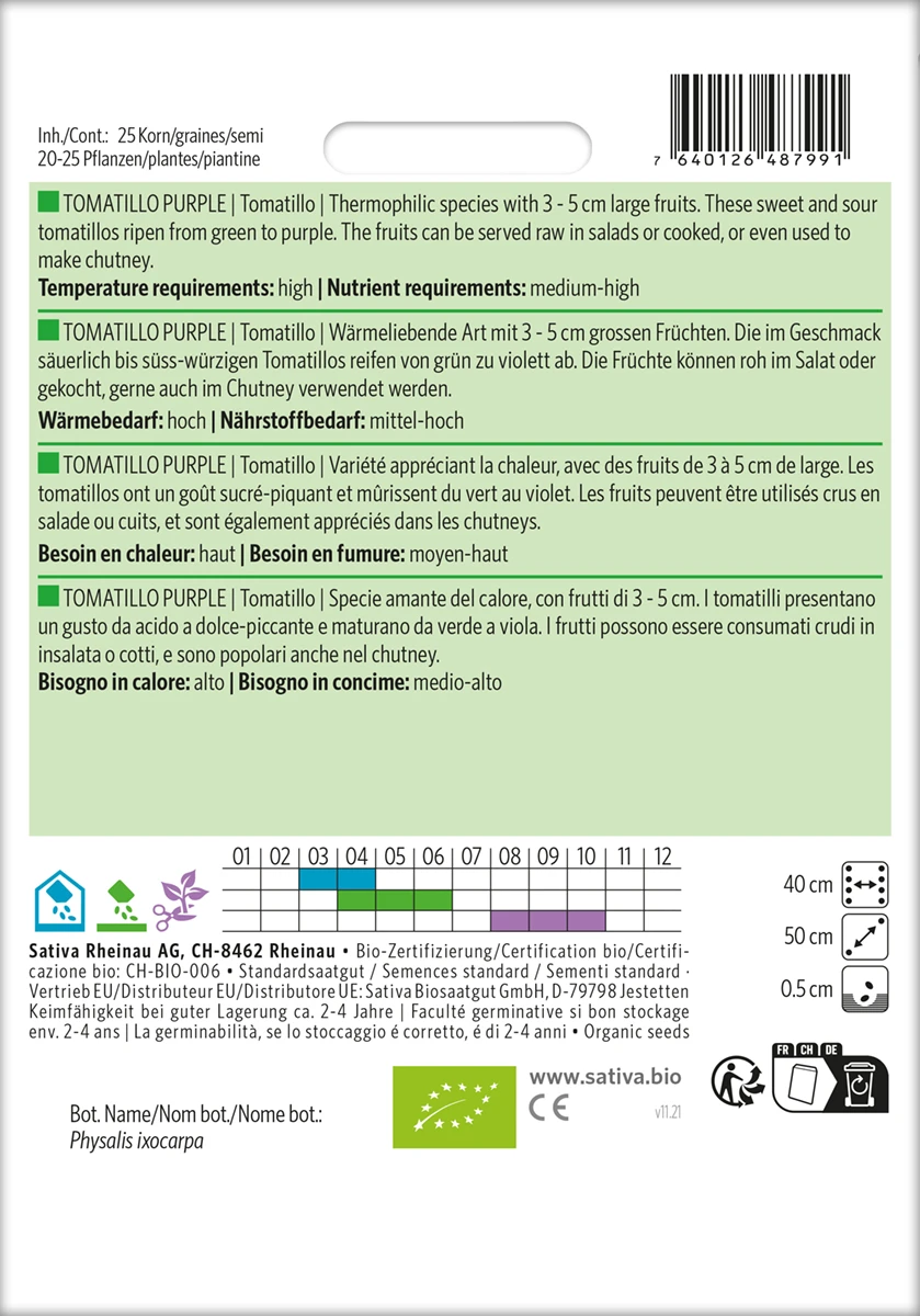 Tomatillo Purple | BIO Snacktomatensamen Von Sativa Rheinau 4 Tomatillo Purple | BIO Snacktomatensamen Von Sativa Rheinau – Bild 2