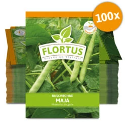 Buschbohne Maja (100 Stück) | Buschbohnensamen Von FLORTUS -Geschäft Für Pflanzensamenbedarf 549880 Buschbohne Maja 100 Stueck 2000 0497 100x 0