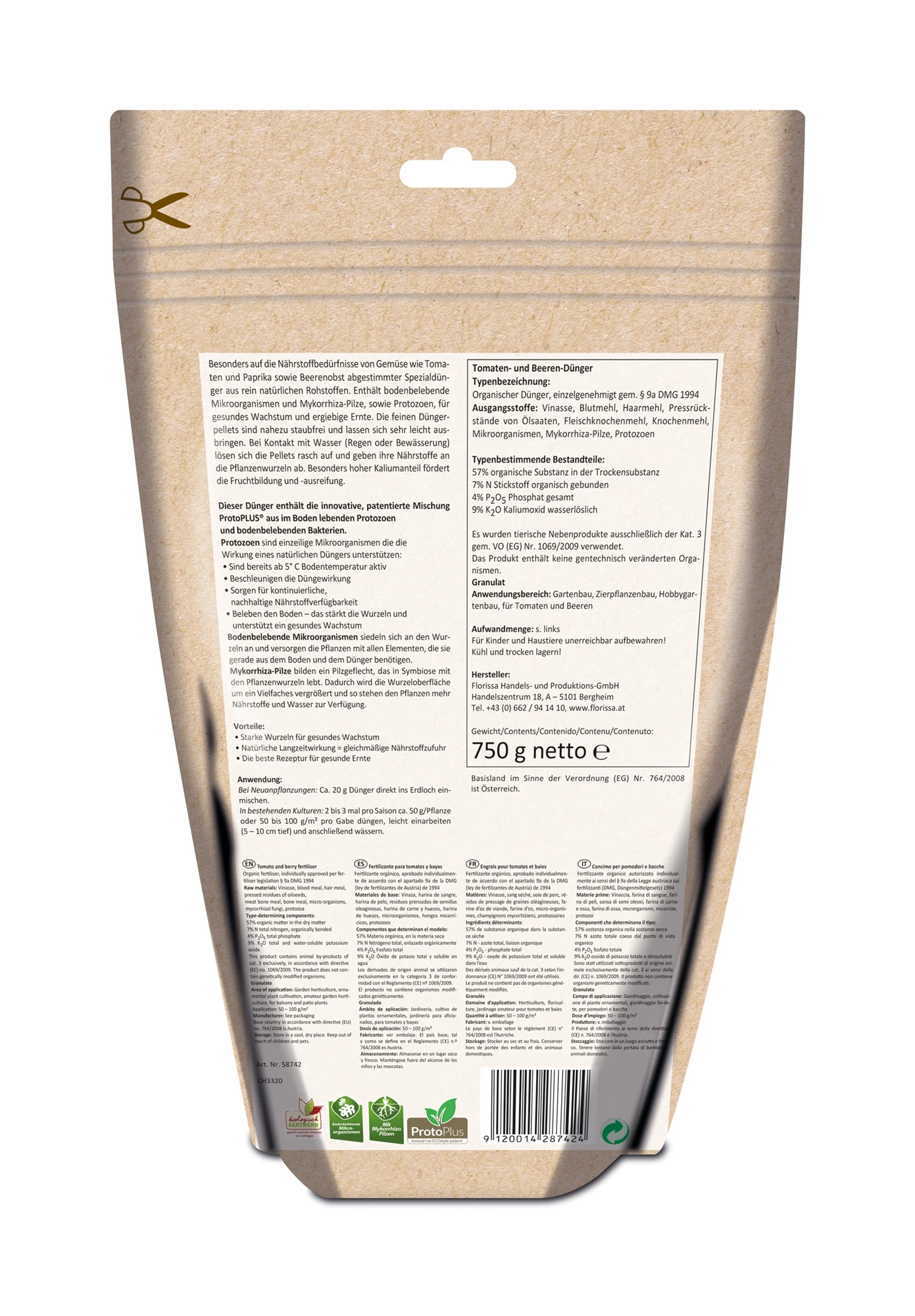 Spezialdünger Für Tomaten Und Beeren (750 G) | BIO Dünger Von Florissa 3 Spezialdünger Für Tomaten Und Beeren (750 G) | BIO Dünger Von Florissa