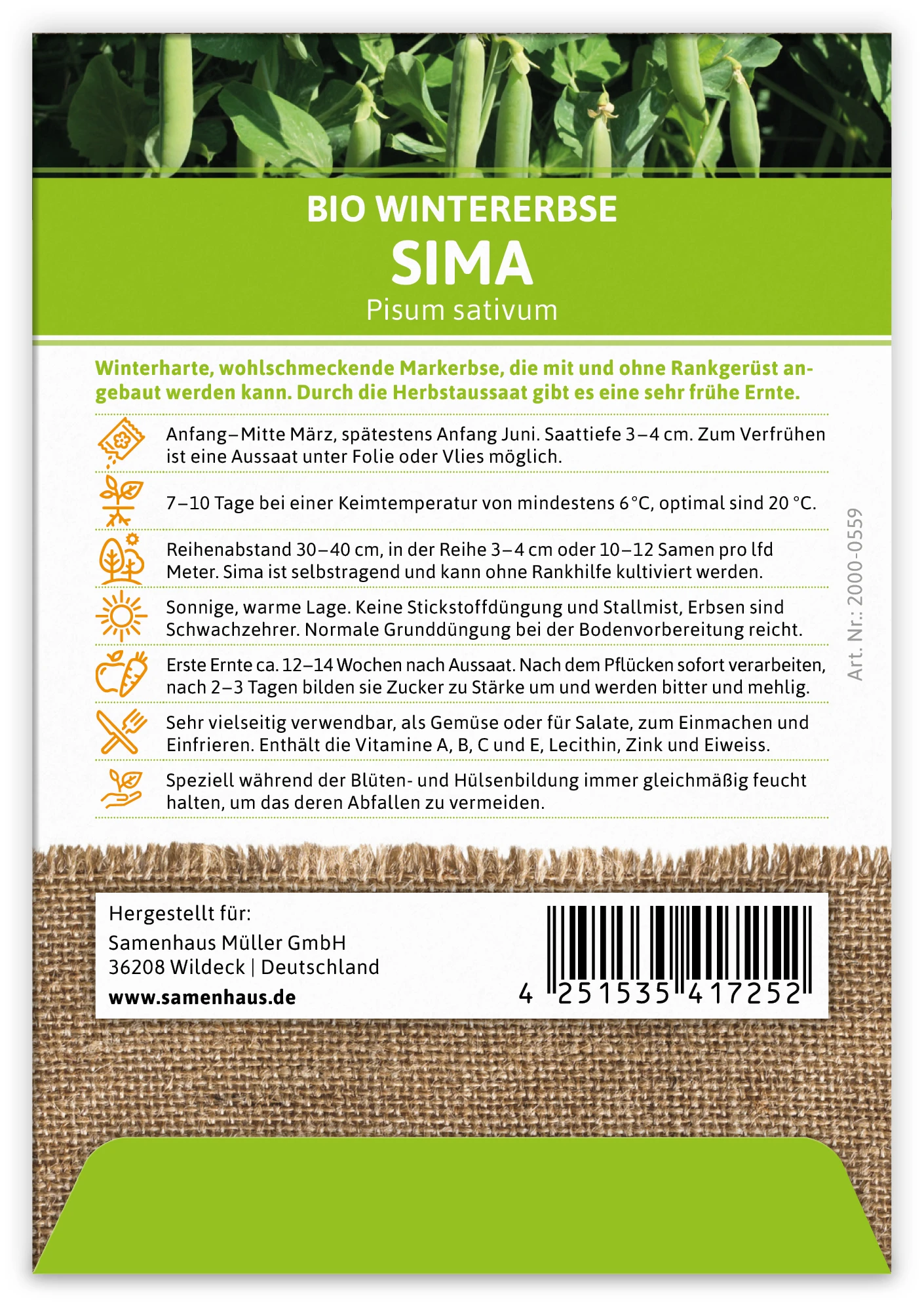 Wintererbse Sima (100 Tütchen) | BIO Markerbsensamen Von FLORTUS 3 Wintererbse Sima (100 Tütchen) | BIO Markerbsensamen Von FLORTUS