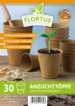 8 Cm Anzuchttopf Rund Auf Holzfaser Basis | Anzuchttöpfe Von FLORTUS -Geschäft Für Pflanzensamenbedarf 552303 8 cm Anzuchttopf rund auf Holzfaser Basis 30 Stueck 2000 0595 1