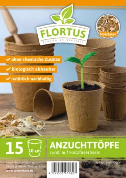 10 Cm Anzuchttopf Rund Auf Holzfaser Basis | Anzuchttöpfe Von FLORTUS -Geschäft Für Pflanzensamenbedarf 552305 10 cm Anzuchttopf rund auf Holzfaser Basis 15 Stueck 2000 0597 1