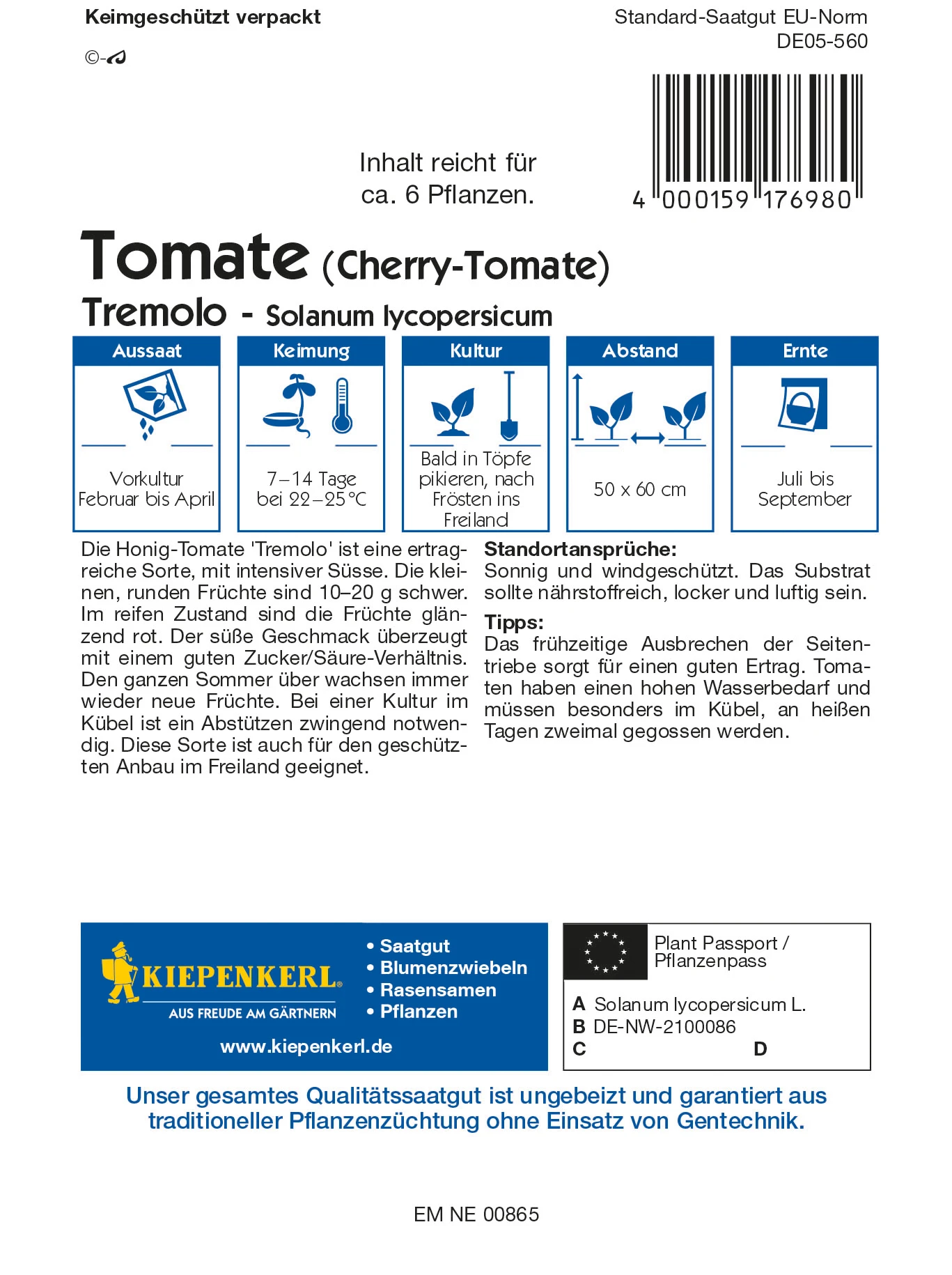 Cherry-Tomate Tremolo F1 | Cherrytomatensamen Von Kiepenkerl 3 Cherry-Tomate Tremolo F1 | Cherrytomatensamen Von Kiepenkerl